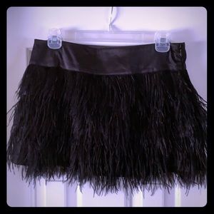 Bebe feather mini skirt
